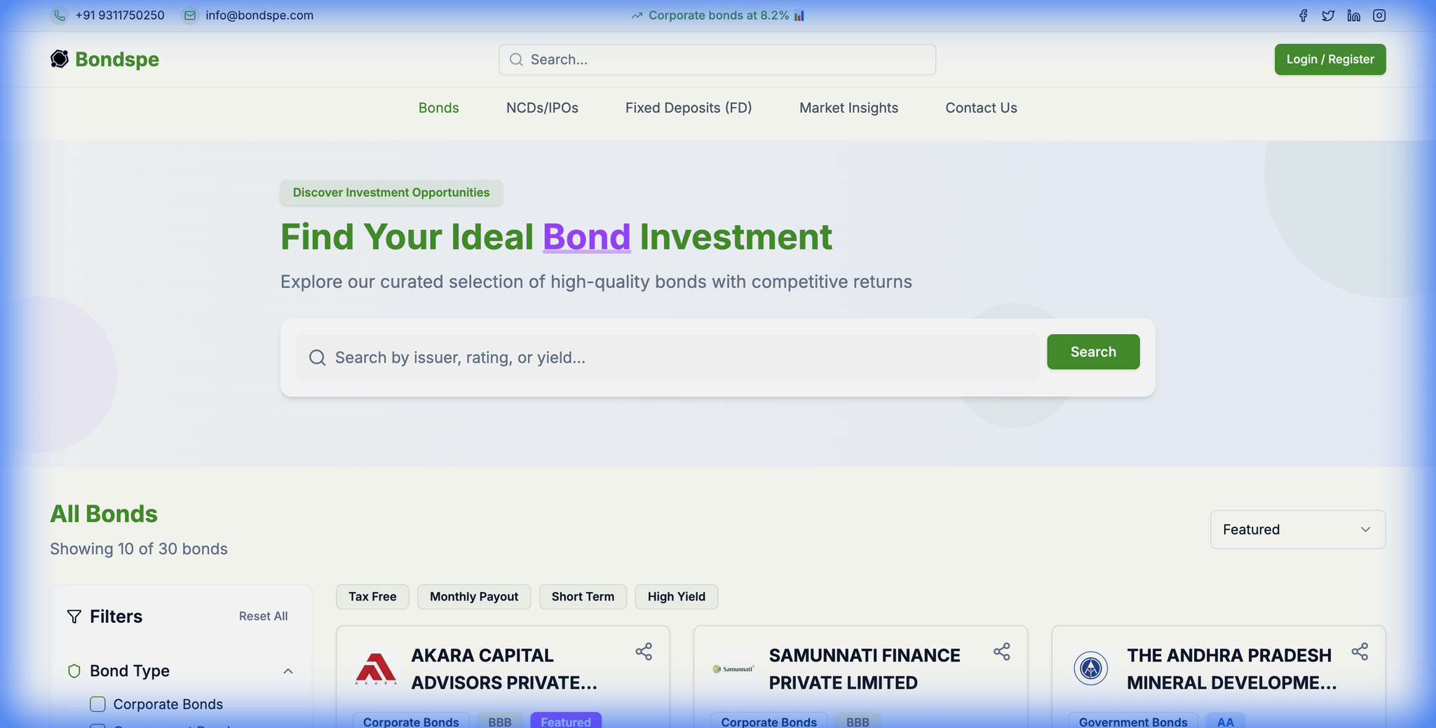 Optimized investment dashboard with real-time data