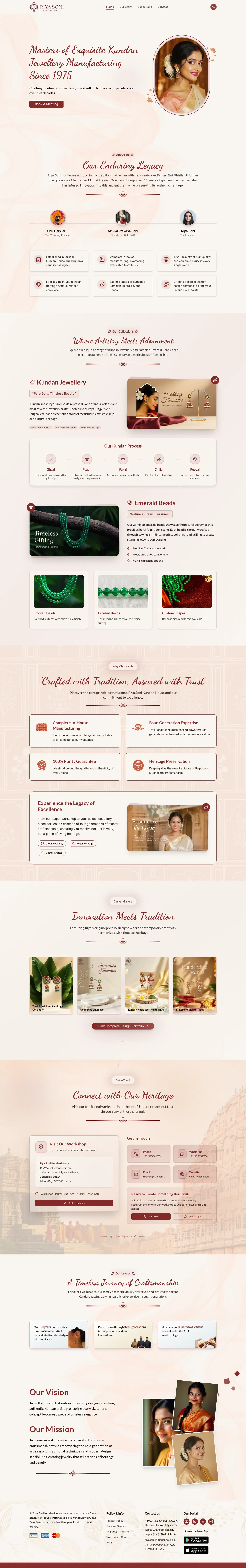 Riya Soni Kundan House website, slowly scrolling