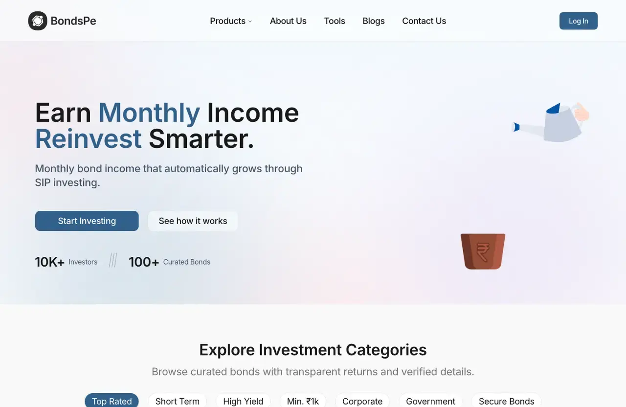 BondsPe homepage