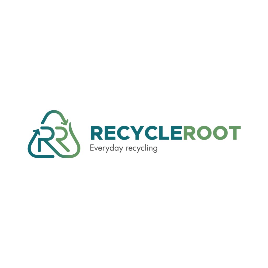 RecycleRoot horizontal logo lockup with Everyday recycling tagline