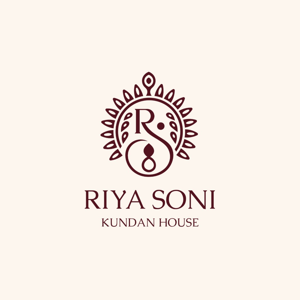 Riya Soni Kundan House logo — RS monogram crowned with kundan petals