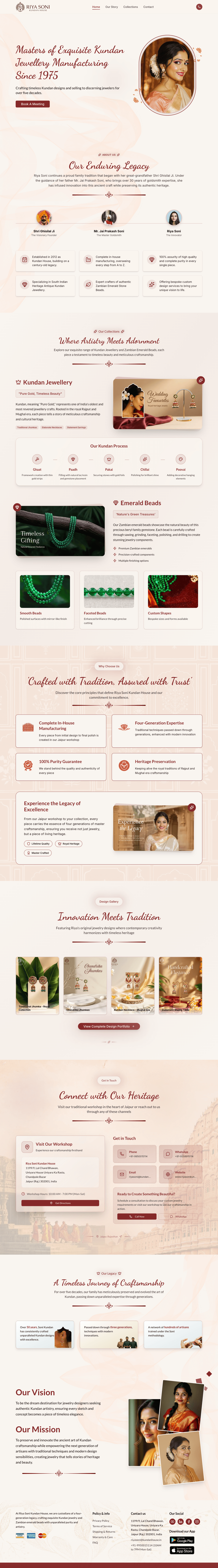 Riya Soni Kundan House desktop homepage, slowly scrolling
