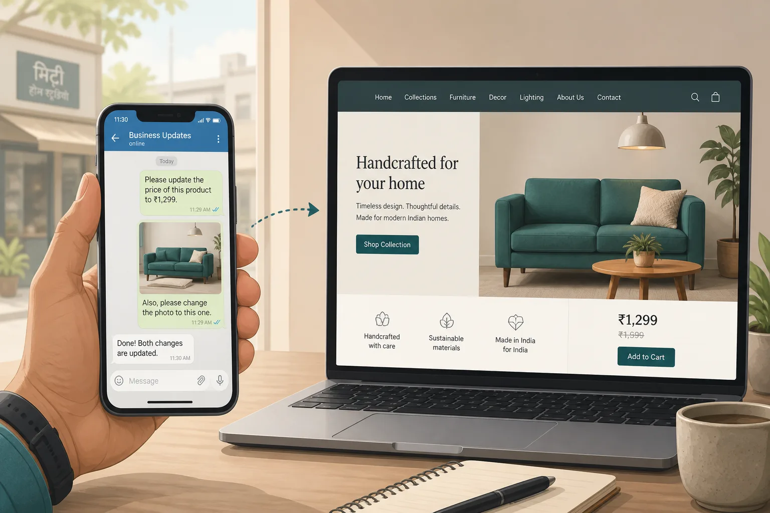 How to update your website without a developer in India — phone message to live website workflow for Indian small businesses by Aucio Infotech