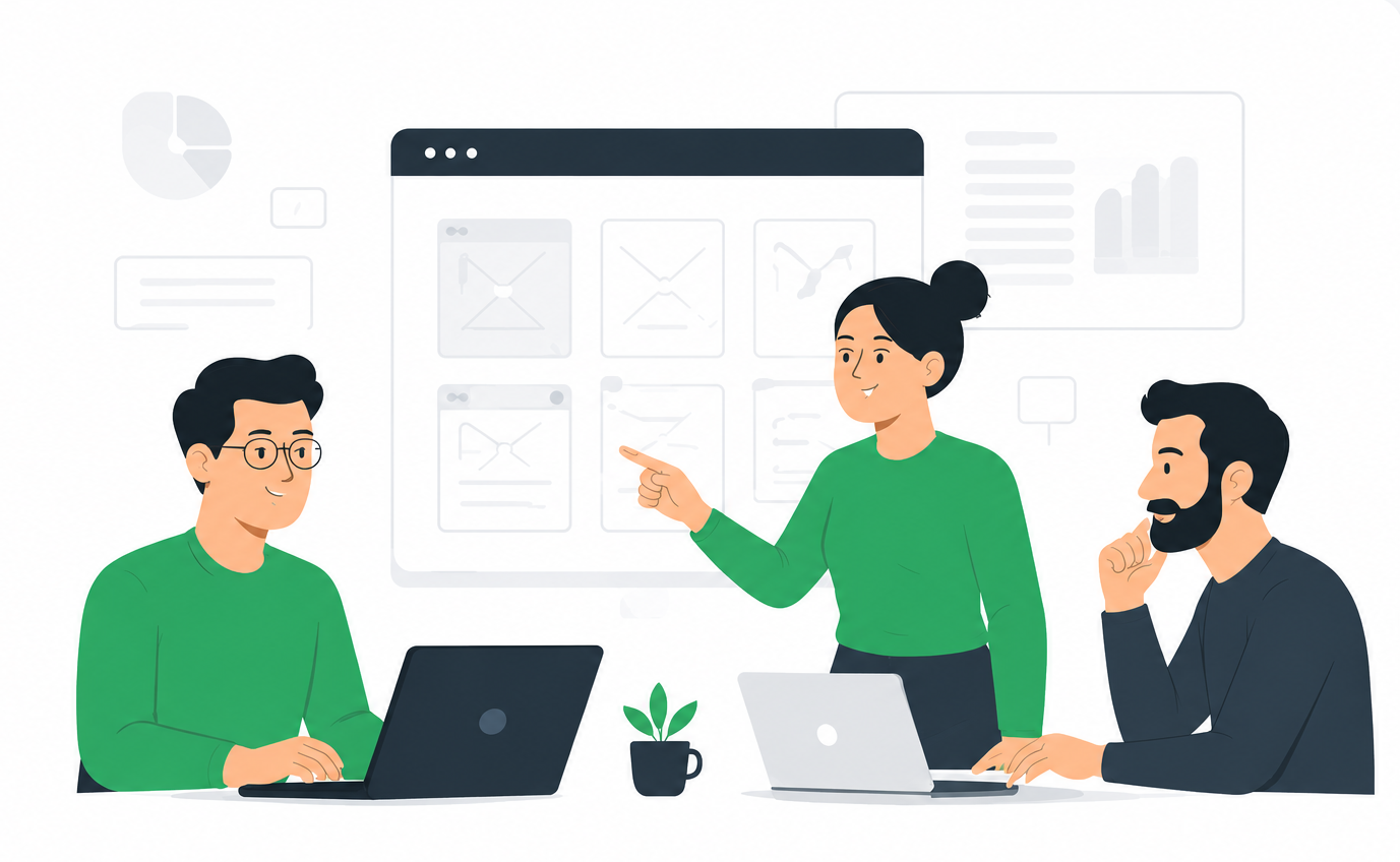 Team collaborating on a digital product strategy